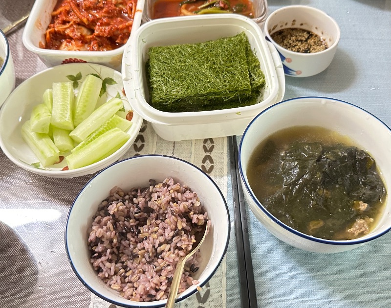 저녁 식단 사진