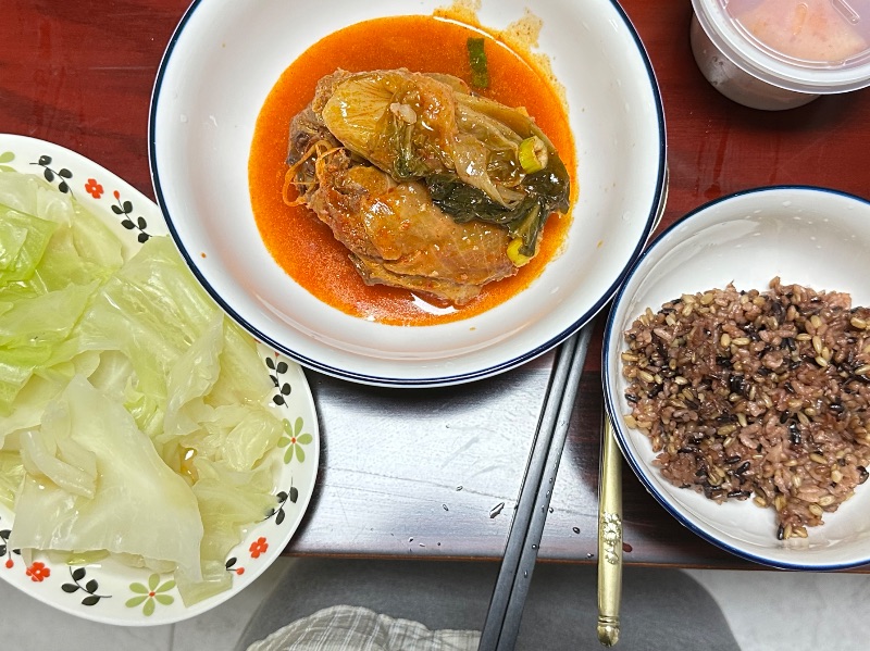 저녁 식단 사진