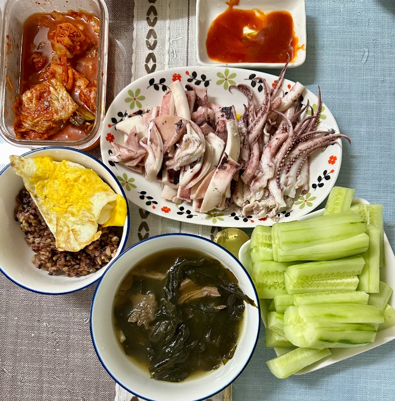 저녁 식단 사진