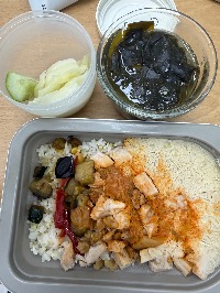 잡곡밥, 닭가슴살, 호두