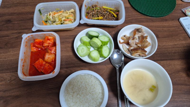 저녁 식단 사진