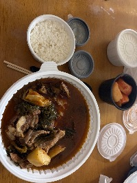 흰쌀밥, 감자탕, 깍두기