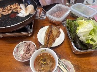 잡곡밥, 고등어구이, 양상추