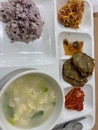 흑미밥, 콩나물무침, 오징어전
