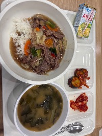 소불고기덮밥, 근대장국, 오이무침