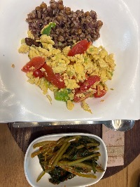 잡곡밥, 토마토달걀볶음, 열무김치