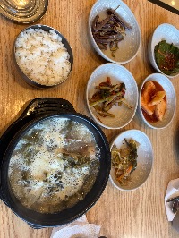밥, 시래기갈비탕, 고사리나물