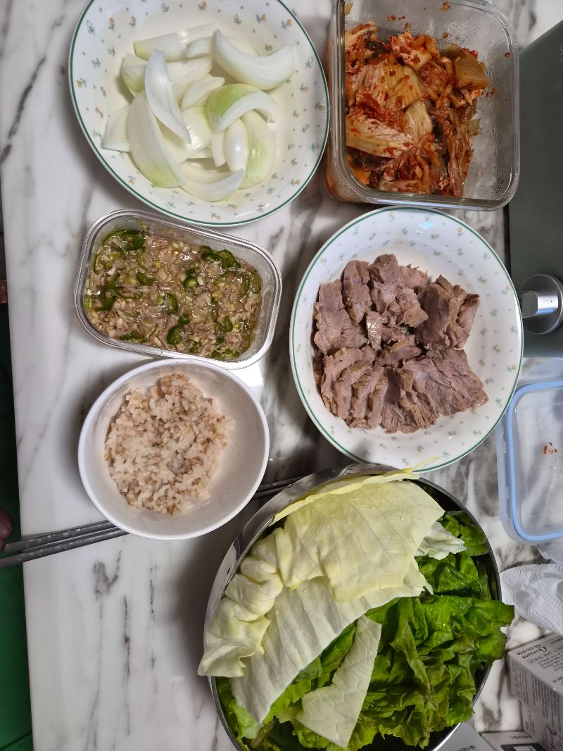 저녁 식단 사진