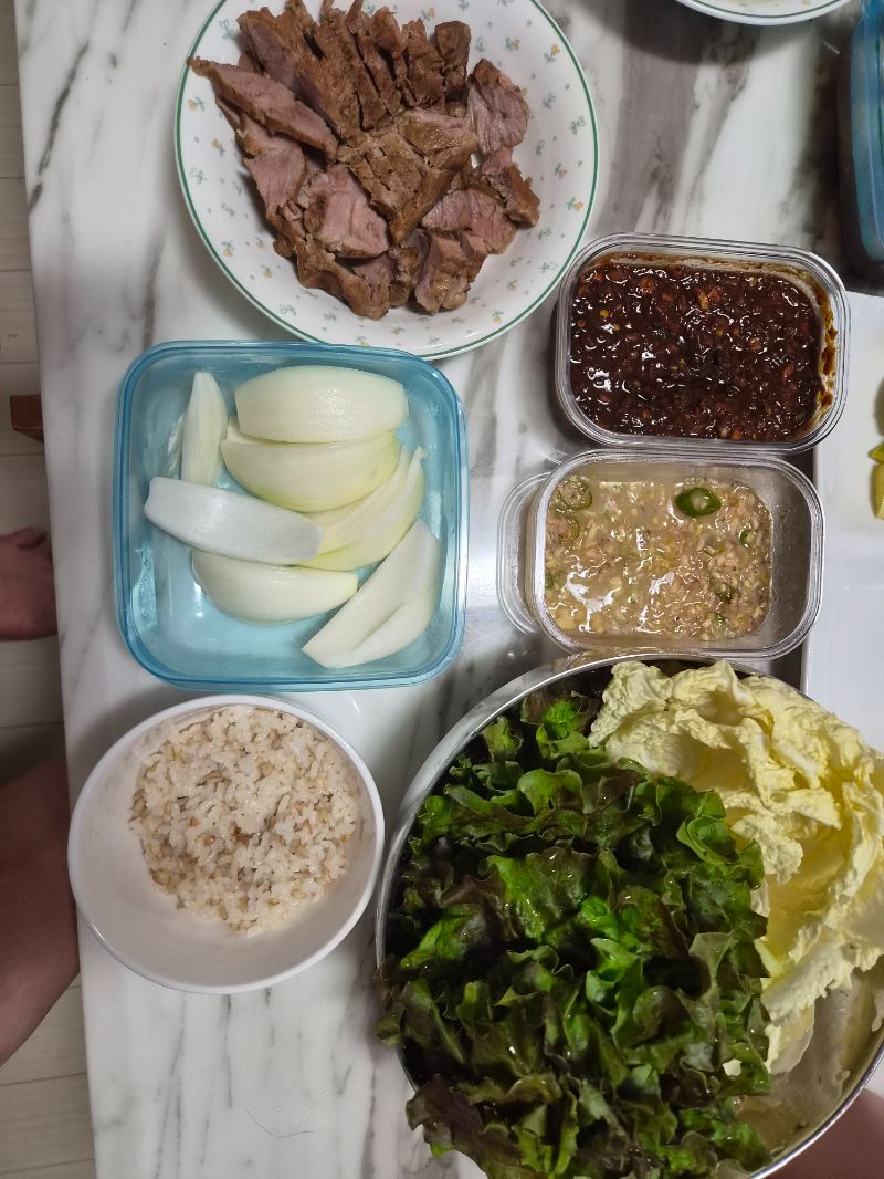 저녁 식단 사진