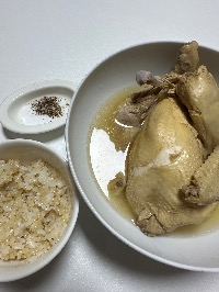현미밥, 삼계탕 닭고기, 삼계탕 국물