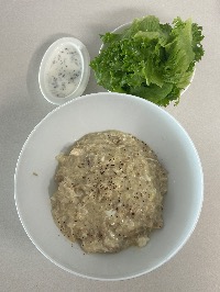 닭계란죽, 상추, 샐러드 드레싱
