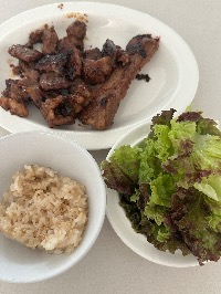 갈비 구이, 잡곡밥, 적상추