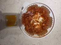 엽기떡볶이 (떡, 어묵, 소시지, 치즈), 단무지
