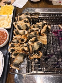 장어구이, 생강채, 생마늘