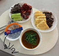 햇반 파로통곡물밥, 오리해장국, 양배추계란전