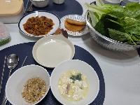 보리밥, 순두부 계란국, 제육볶음