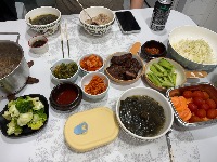 잡곡밥, 소고기 미역국, 소고기 구이