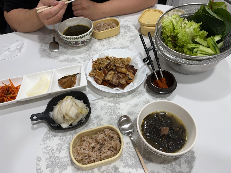 저녁 식단 사진