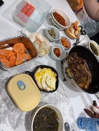 잡곡밥, 미역국, 갈비찜
