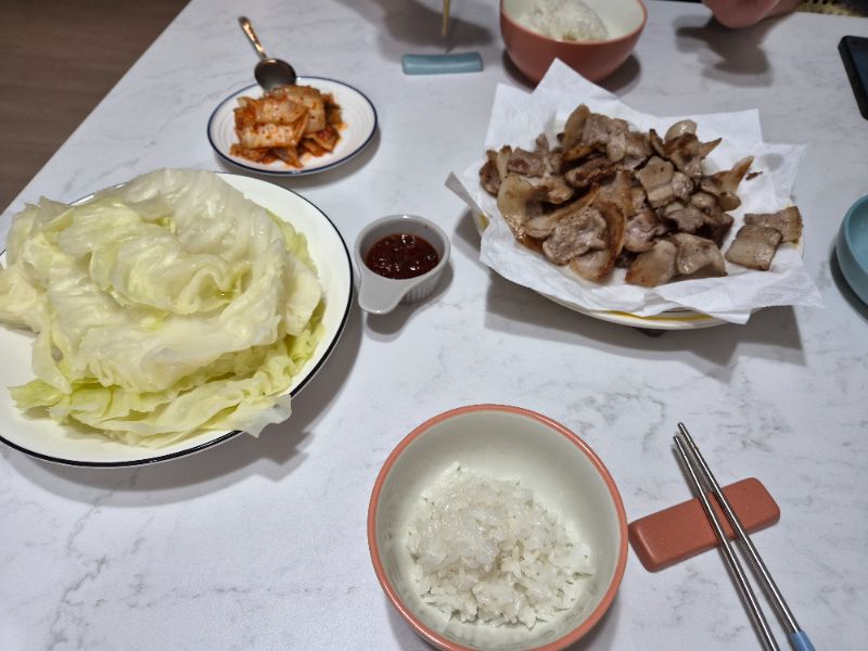 저녁 식단 사진