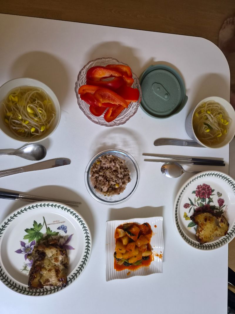 저녁 식단 사진