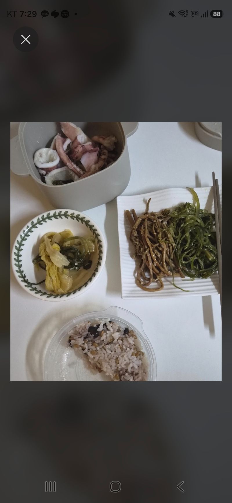 저녁 식단 사진