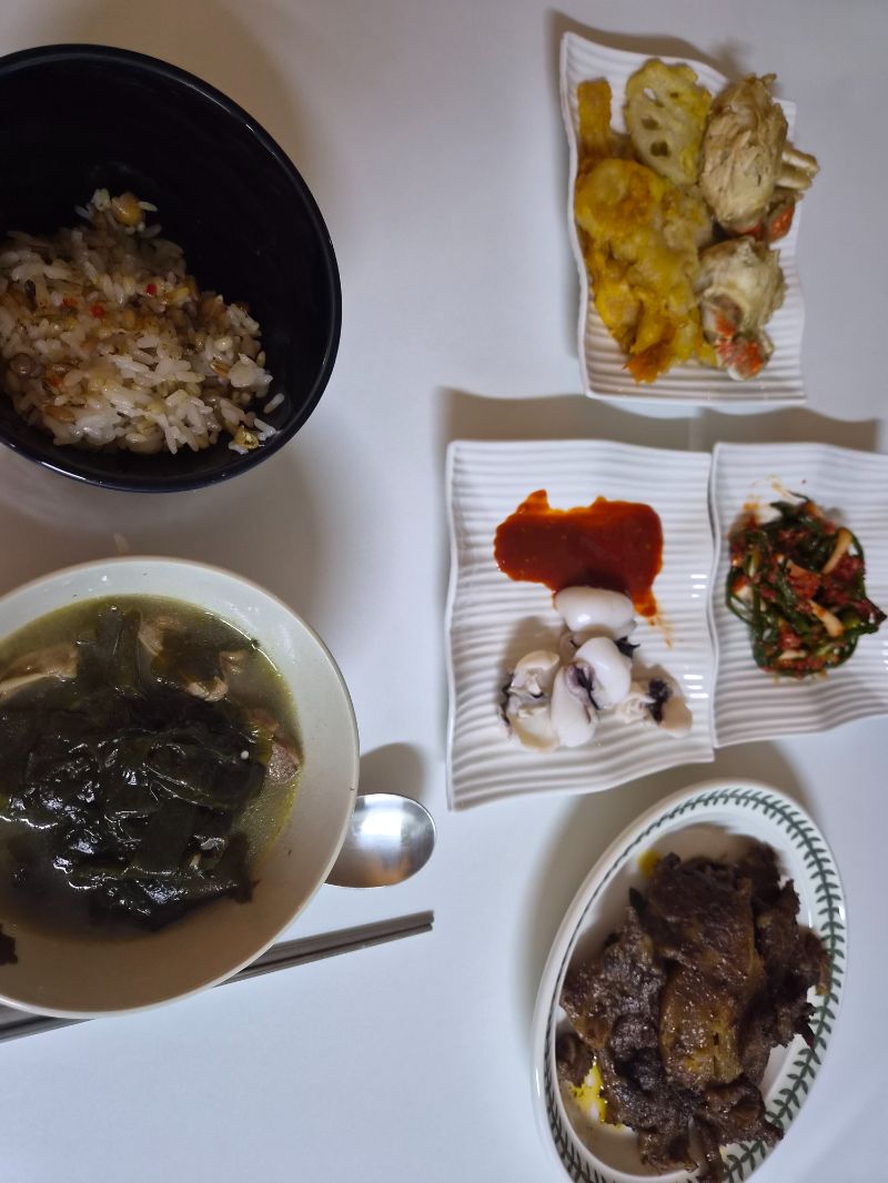 저녁 식단 사진