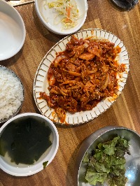 흰쌀밥, 제육볶음, 콩나물무침