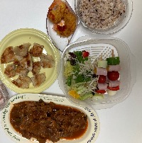 잡곡밥, 돈까스, 삼치조림