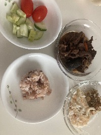 잡곡밥, 소고기볶음, 가자미구이