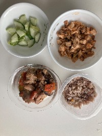 잡곡밥, 마파두부, 닭고기버섯조림