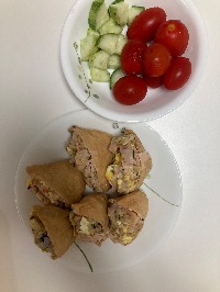 계란햄유부초밥, 오이, 방울토마토