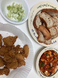 오이, 고단백 저당 바게트, 치킨