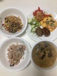 잡곡밥, 우거지된장국, 계란볶음