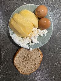 사과, 삶은 달걀, 코티지치즈