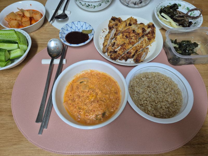 저녁 식단 사진
