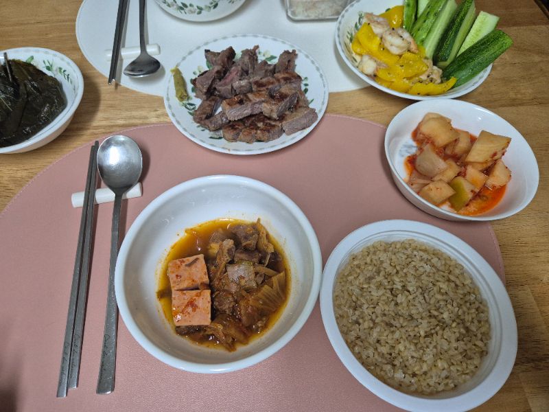 저녁 식단 사진