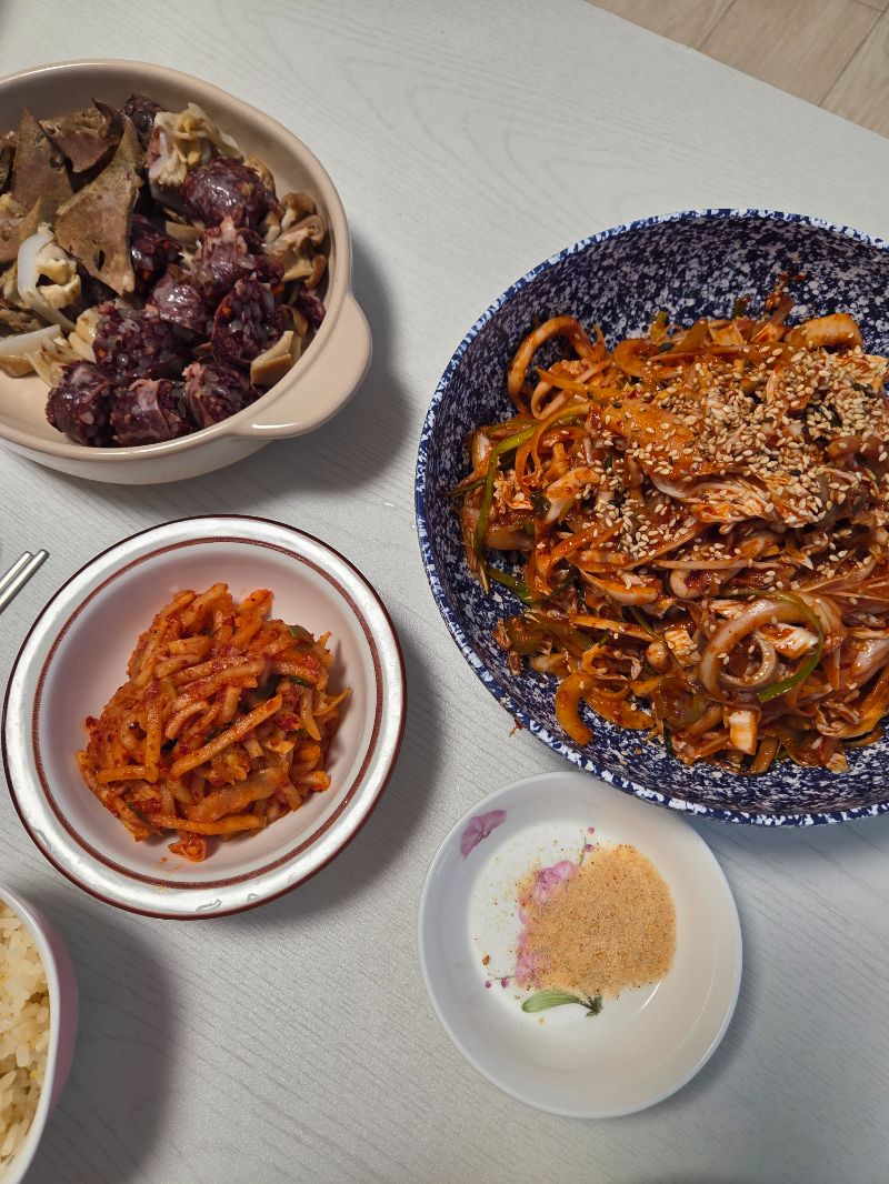 저녁 식단 사진