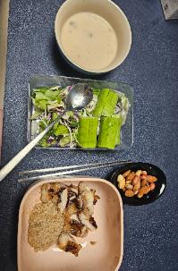 양송이 수프, 양상추, 적채