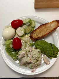 양상추, 방울토마토, 삶은 달걀