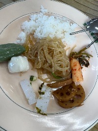 흰쌀밥, 잡채, 총각김치