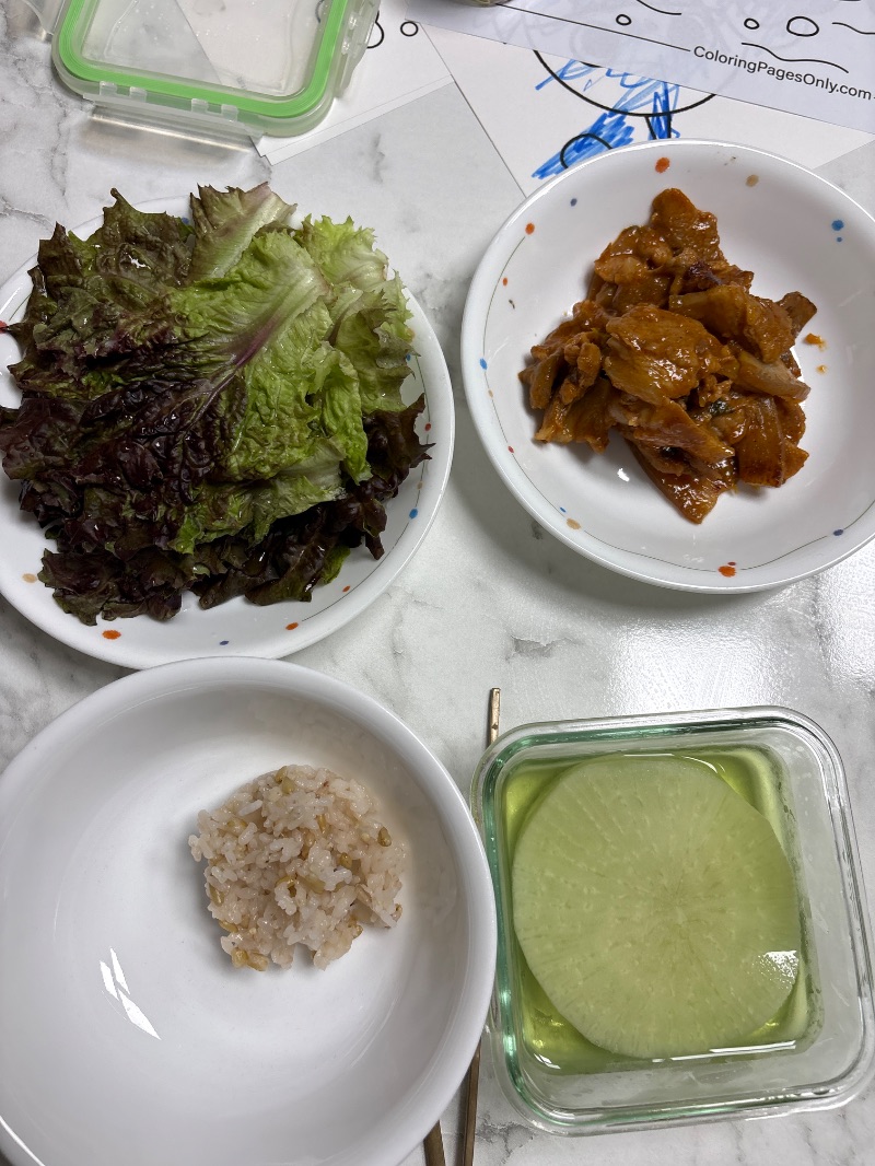 저녁 식단 사진