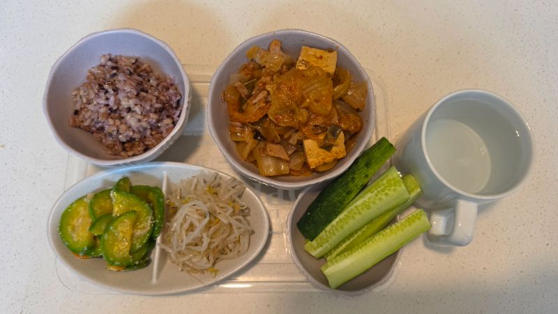 저녁 식단 사진