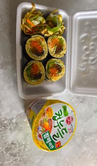 키토김밥, 컵누들 참깨라면맛
