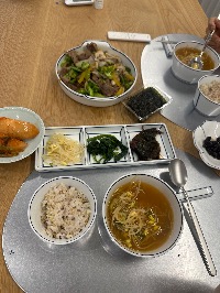 잡곡밥, 소불고기 버섯볶음, 콩나물국