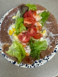 통밀또띠아, 새우, 삶은 계란