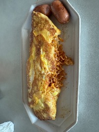불닭볶음면, 오믈렛, 모짜렐라치즈